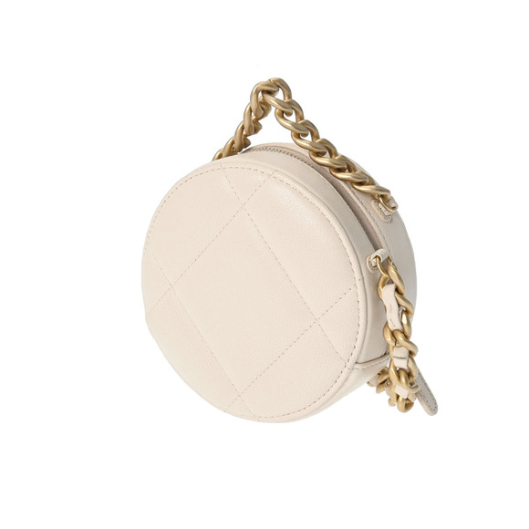 CHANEL Matelasse Chain Shoulder Bag Beige Lambskin - Picture 2 of 9